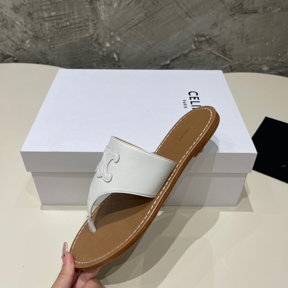 Celine Shoes - Celine white women's sandals